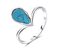 Blue Turquoise Silver Rings NSR-2471